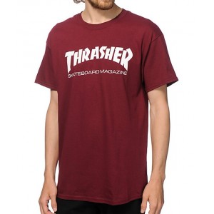 Camiseta Manga Corta Thrasher Skate Mag Granate